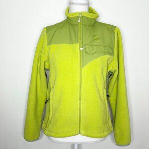Lands' End Fleece Green Zip Up Jacket Zipper Women's M/P Preppy Casual Outdoors